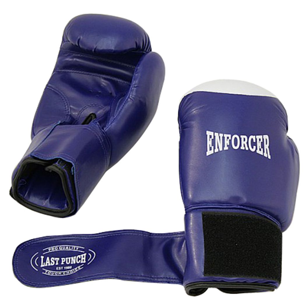 BOXING GLOVES LAST PUNCH BLUE 16 OZ ADULT SIZE HEAVY DUTY PRO