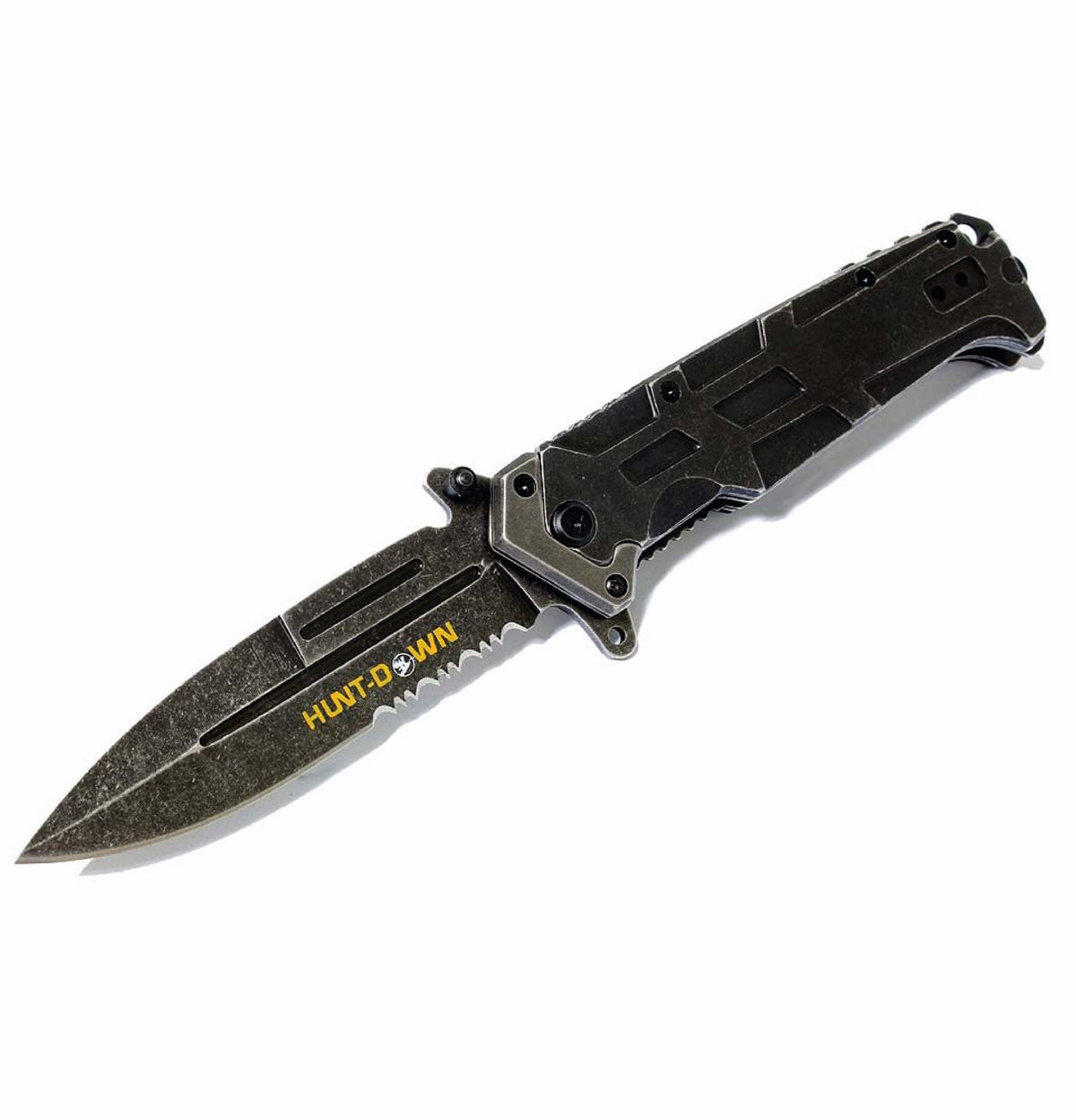 NAVAJA HUNTDOWN 9PL SPRING ASSISTED ALL SILVER W/CLIP