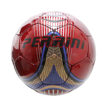 SOCCER BALL PERRINI SIZE 5 BLUE RED TRIM