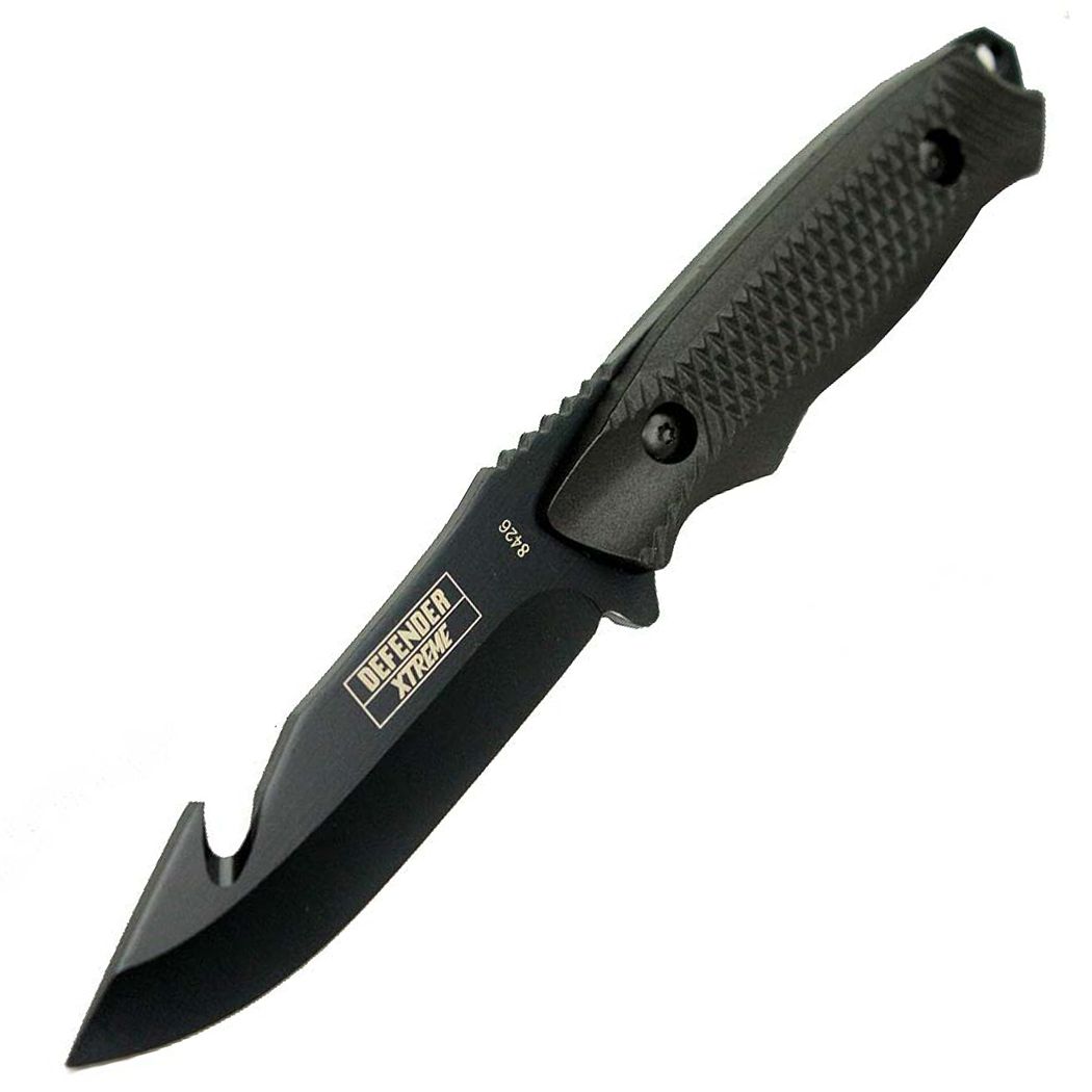 NAVAJA DEFENDER XTREME 8PL GUT HOOK HUNTING W/SHEATH BLACK