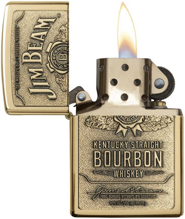 ZIPPO HP BRASS JIM BEAM BRASS EMBLEM