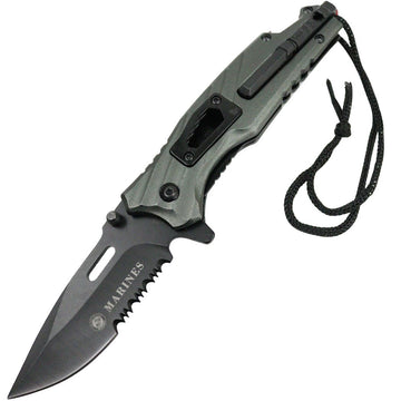 NAVAJA DEFENDER TACTICAL OLIVE GREEN SPRING ASSISTED FOLDING STAINLESS STEEL