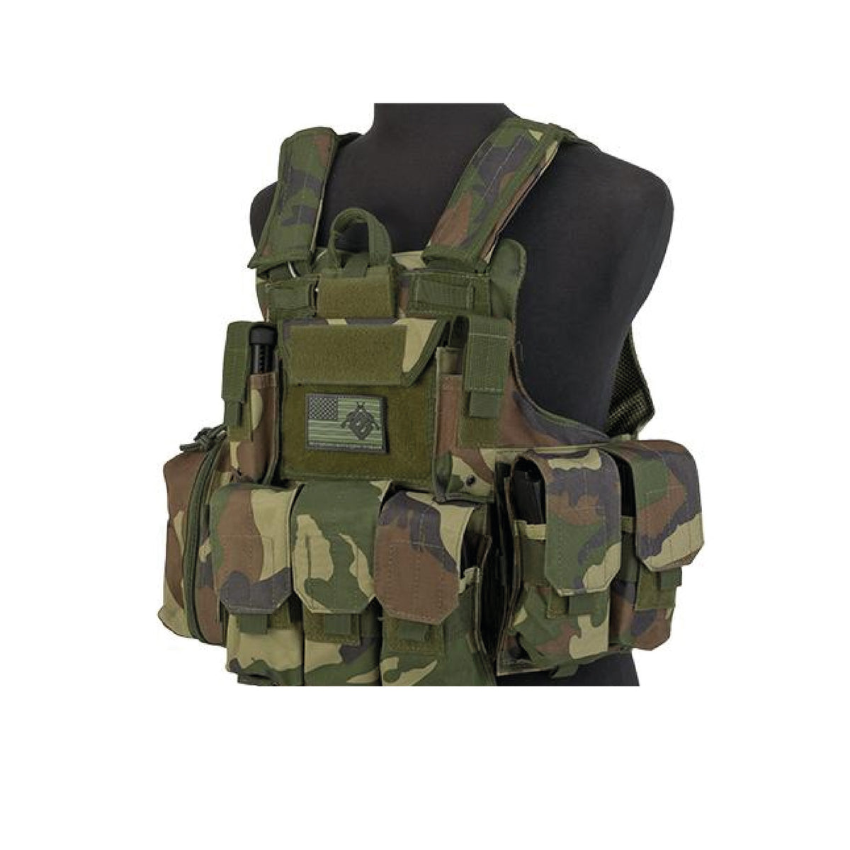 TACTICAL VEST MATRIX USMC STYLE CIRAS TYPE FORCE RECON – WOODLAND - vista 3