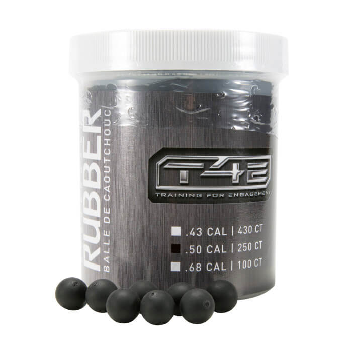 FRASCO RUBBERBALLS T4E .50 REUTILIZABLES BLACK – 250 COUNT