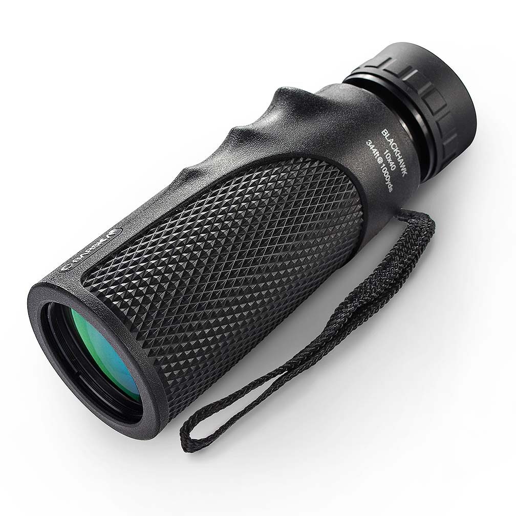 MONOCULAR BARSKA 10X40 WATERPROOF BLACKHAWK – GREEN LENS