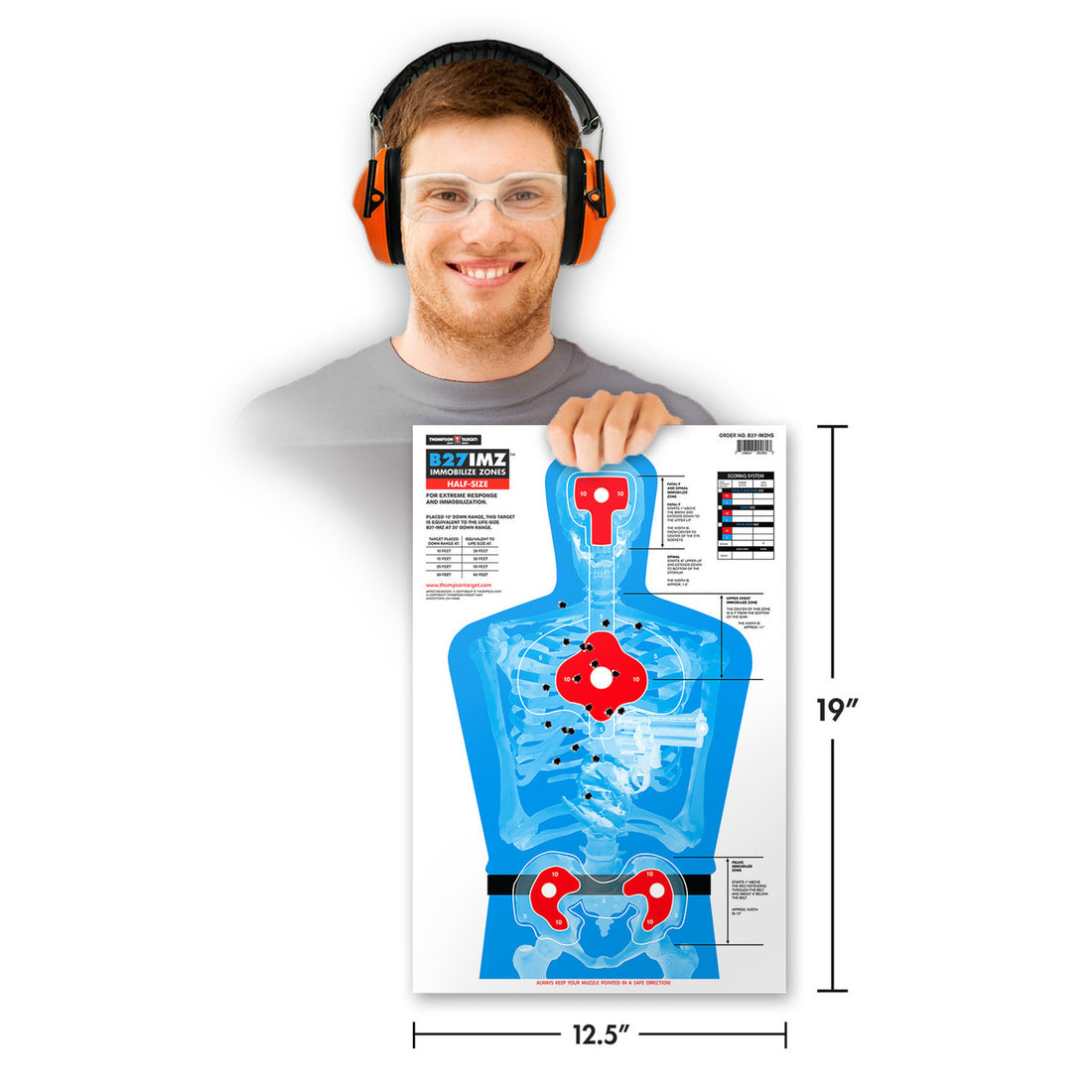 DIANA B27-IMZ HALF-SIZE 12.5X19 SILHOUETTE TARGETS (0281)