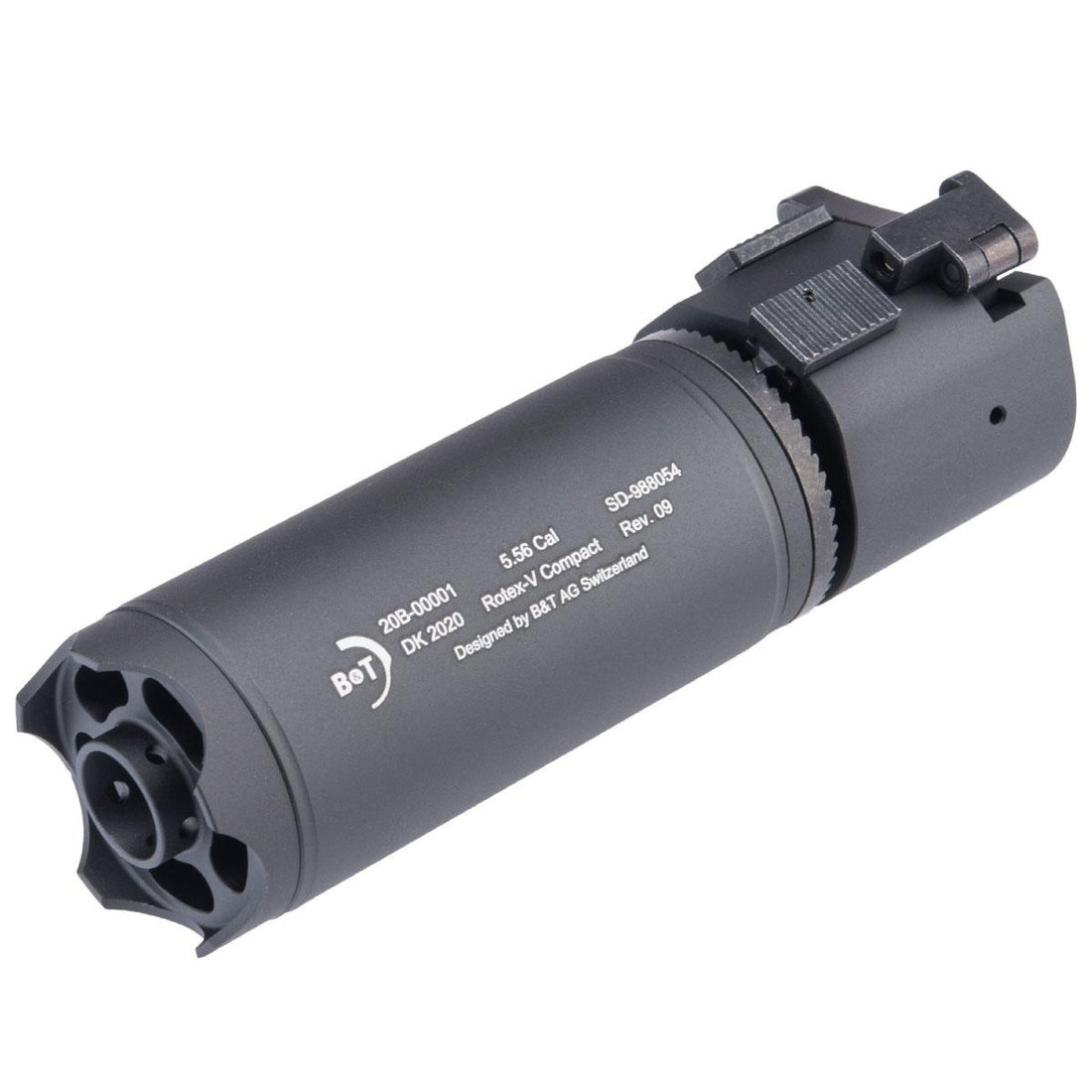 ASG B&T LICENSED ROTEX-V QD MOCK SUPPRESSOR – BLACK/COMPACT