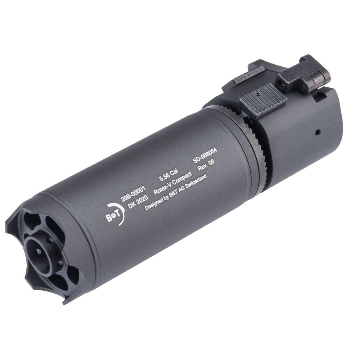 ASG B&T LICENSED ROTEX-V QD MOCK SUPPRESSOR – BLACK/COMPACT