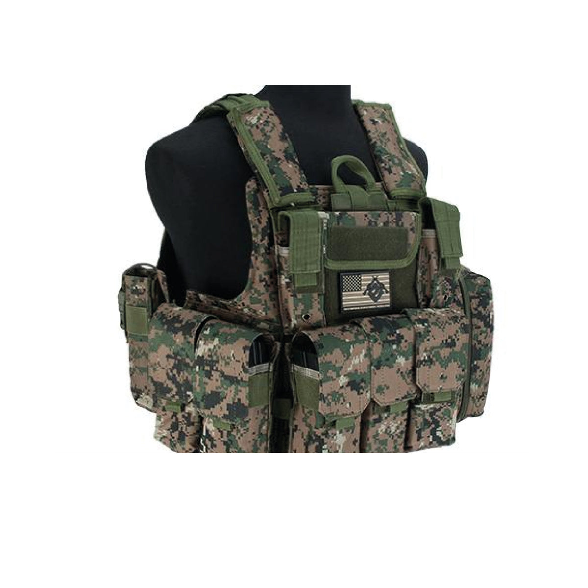 TACTICAL VEST MATRIX USMC STYLE CIRAS TYPE FORCE RECON – DIGITAL WOODLAND - vista 3