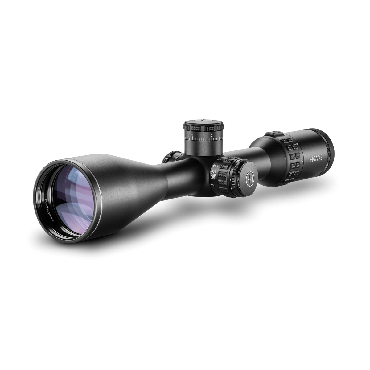 MIRA HAWKE SIDEWINDER 30 FFP 6-24X56, ILLUMINATED HALF MIL RETICLE 30MM TUBE