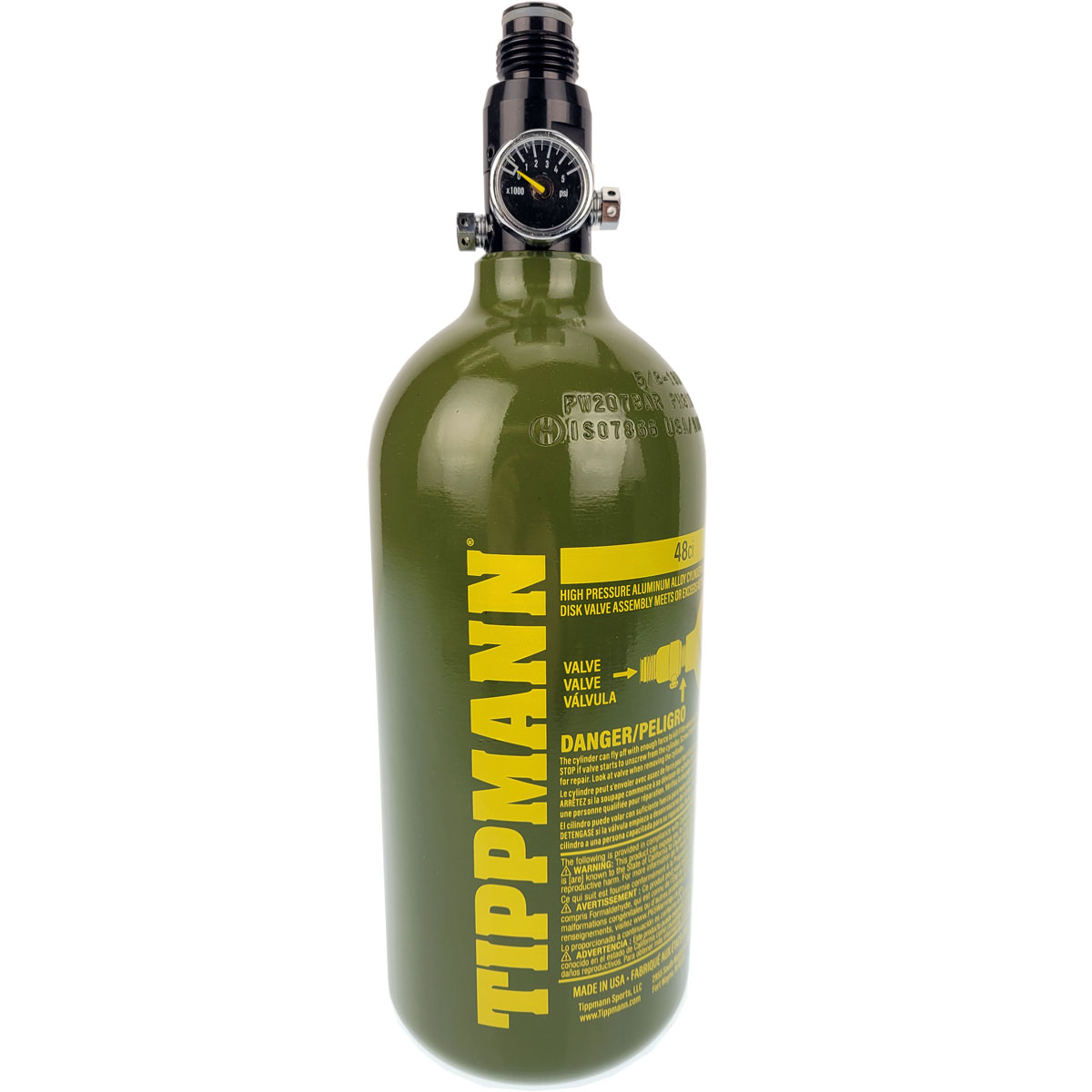 TANQUE ALUMINIO TIPPMANN 48CI/3000 YELLOW LOGO ON OLIVE - vista 2