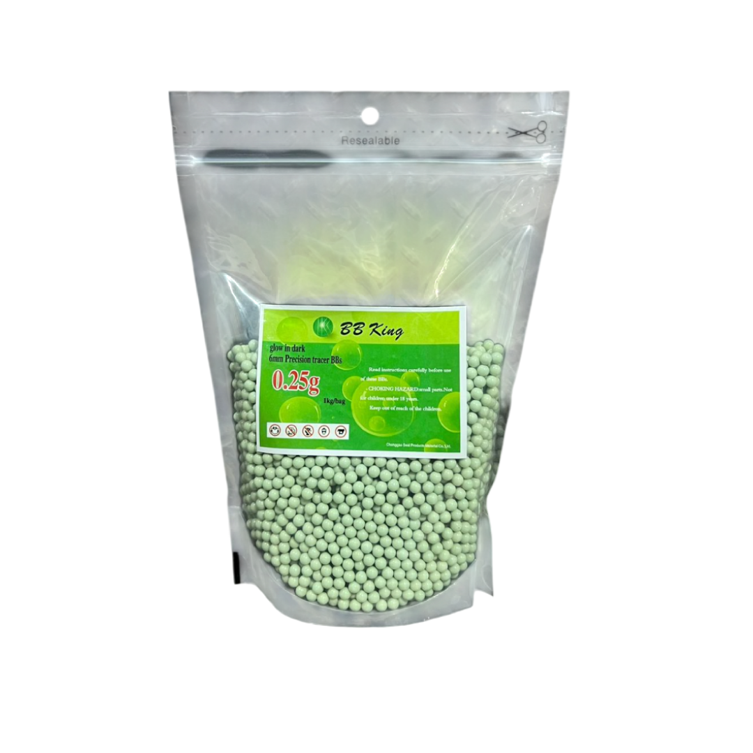 BOLSA DE BBS TRACER FULL AIRSOFT COMPETITION 0.25G 1KG/BAG LIGHT GREEN