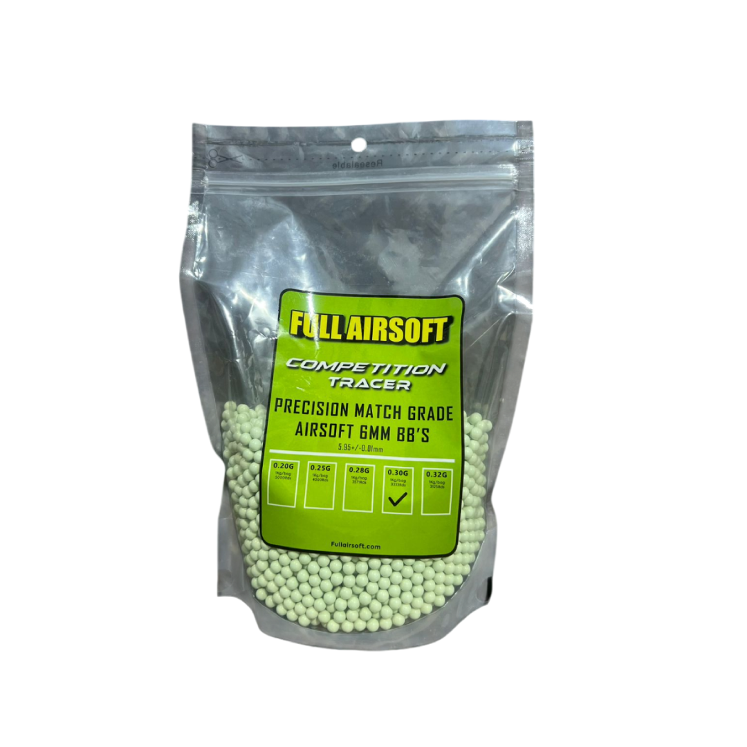 BOLSA DE BBS TRACER FULL AIRSOFT COMPETITION 0.30G 1KG/BAG LIGHT GREEN
