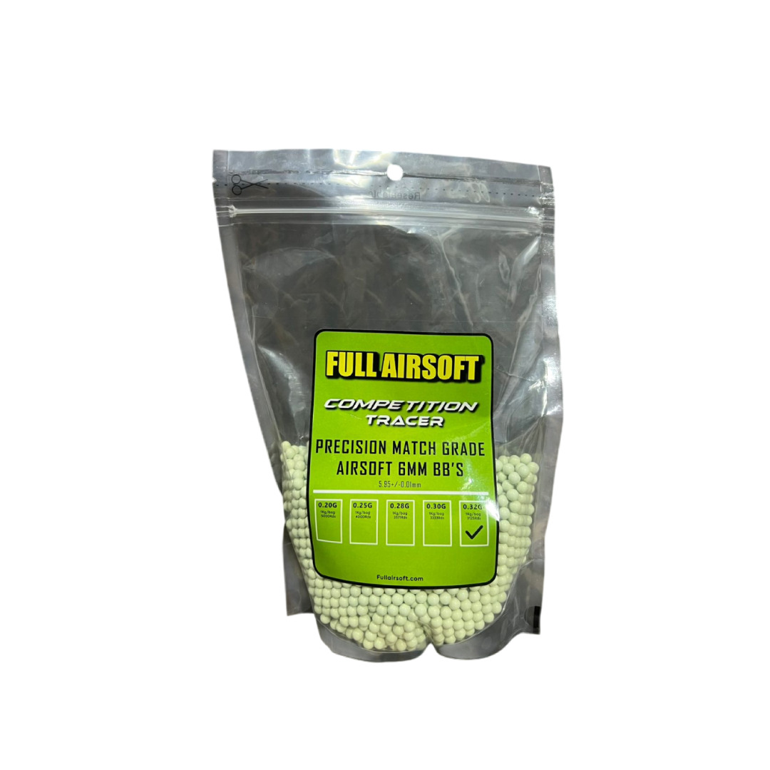 BOLSA DE BBS TRACER FULL AIRSOFT COMPETITION 0.32G 1KG/BAG LIGHT GREEN