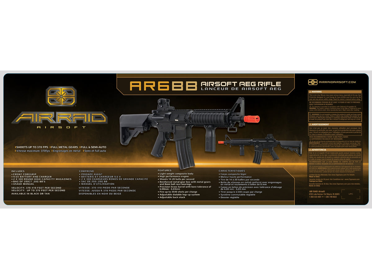 RIFLE AIRSOFT AIR RAID AR6BB AEG COMBO KIT – BLACK - vista 5