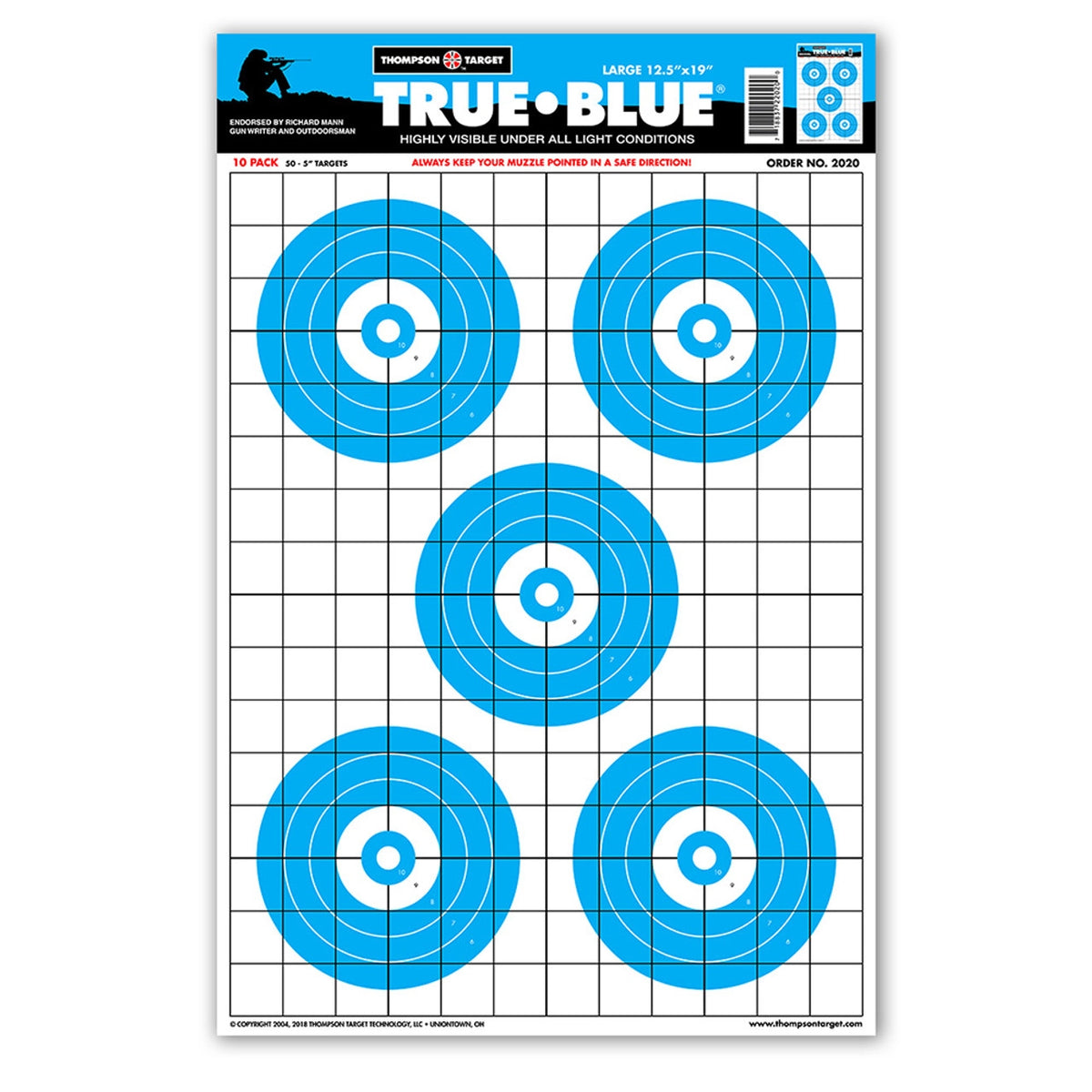 DIANA TRUE BLUE HIGH VISIBILITY 12.5X19 PAPER SHOOTING TARGETS (2020)