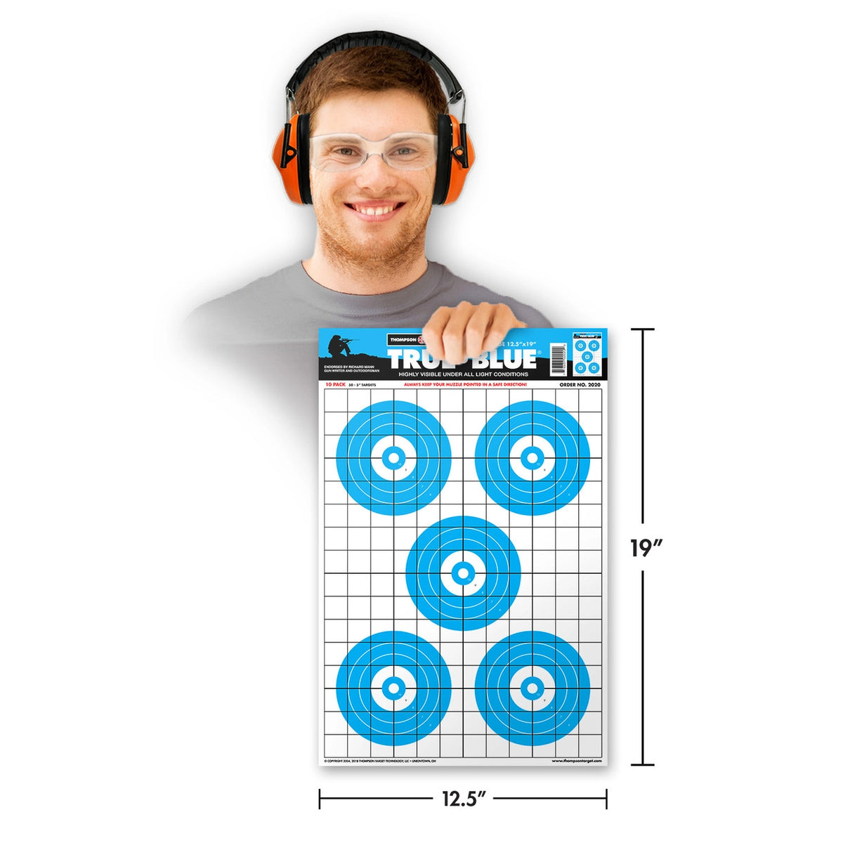 DIANA TRUE BLUE HIGH VISIBILITY 12.5X19 PAPER SHOOTING TARGETS (2020) - vista 2