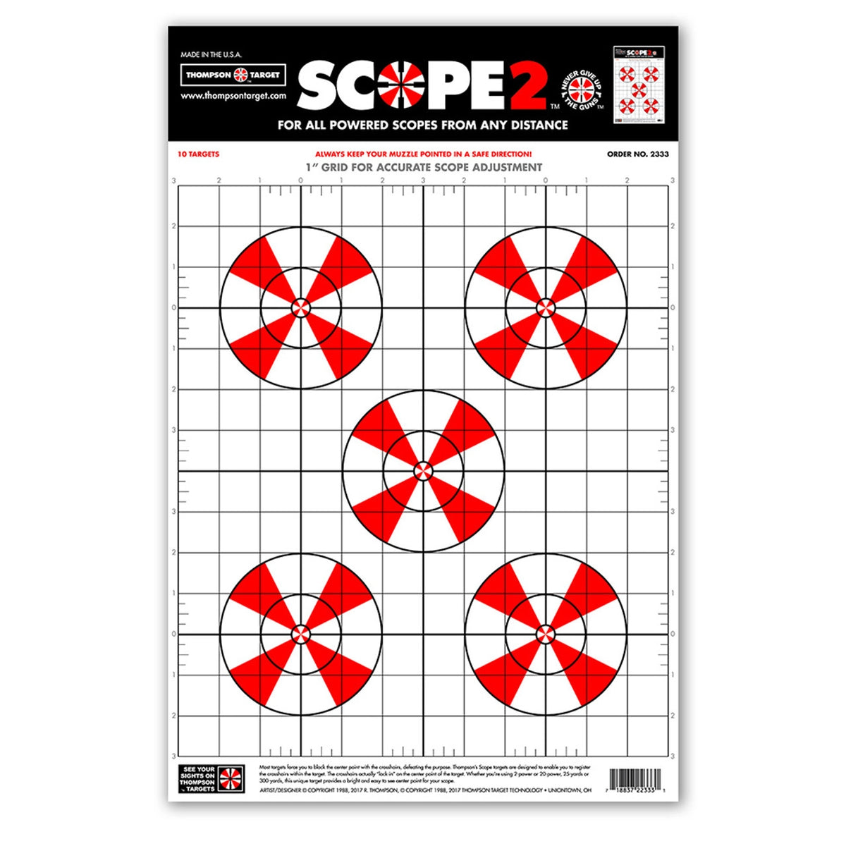 DIANA SCOPE 2 SIGHT-IN 12.5X19 PAPER SHOOTING TARGETS (2333)