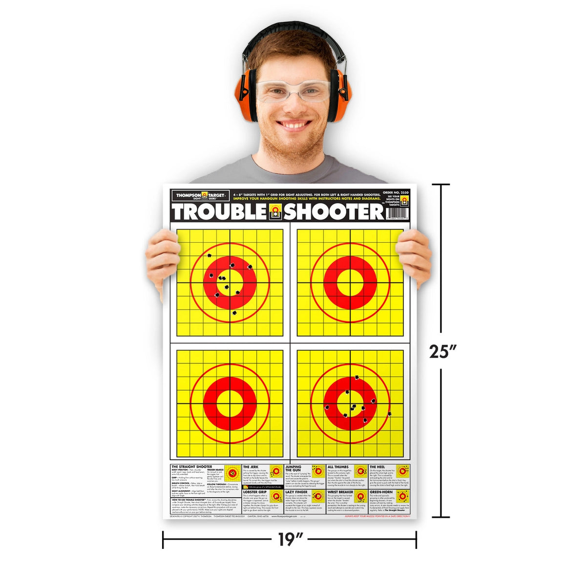 DIANA TROUBLE SHOOTER HANDGUN DIAGNOSTIC 19X25 PAPER SHOOTING TARGETS (2550) - vista 2