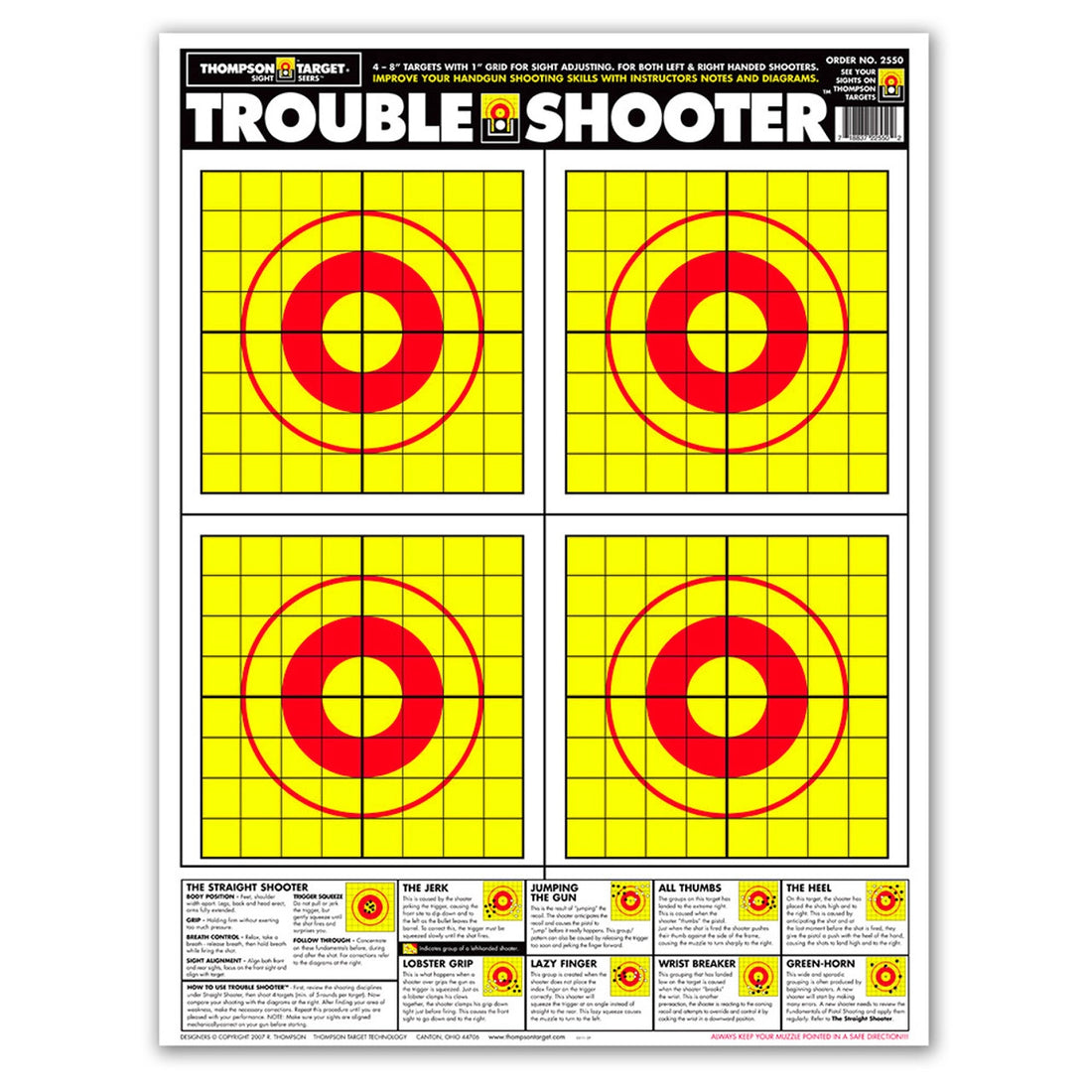 DIANA TROUBLE SHOOTER HANDGUN DIAGNOSTIC 19X25 PAPER SHOOTING TARGETS (2550)