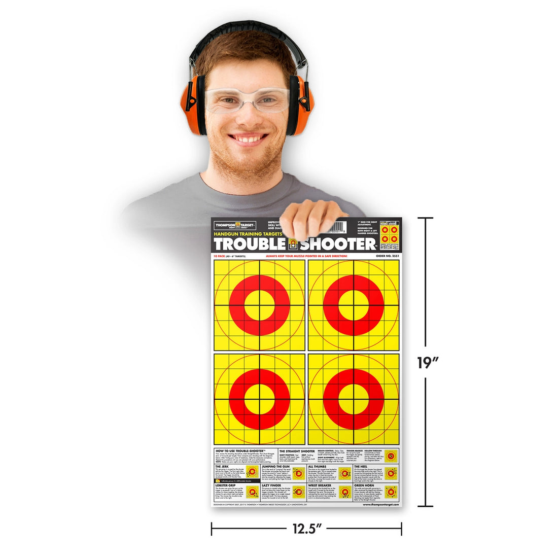 DIANA TROUBLE-SHOOTER HANDGUN DIAGNOSTIC 12.5X19 PAPER SHOOTING TARGETS (2551)