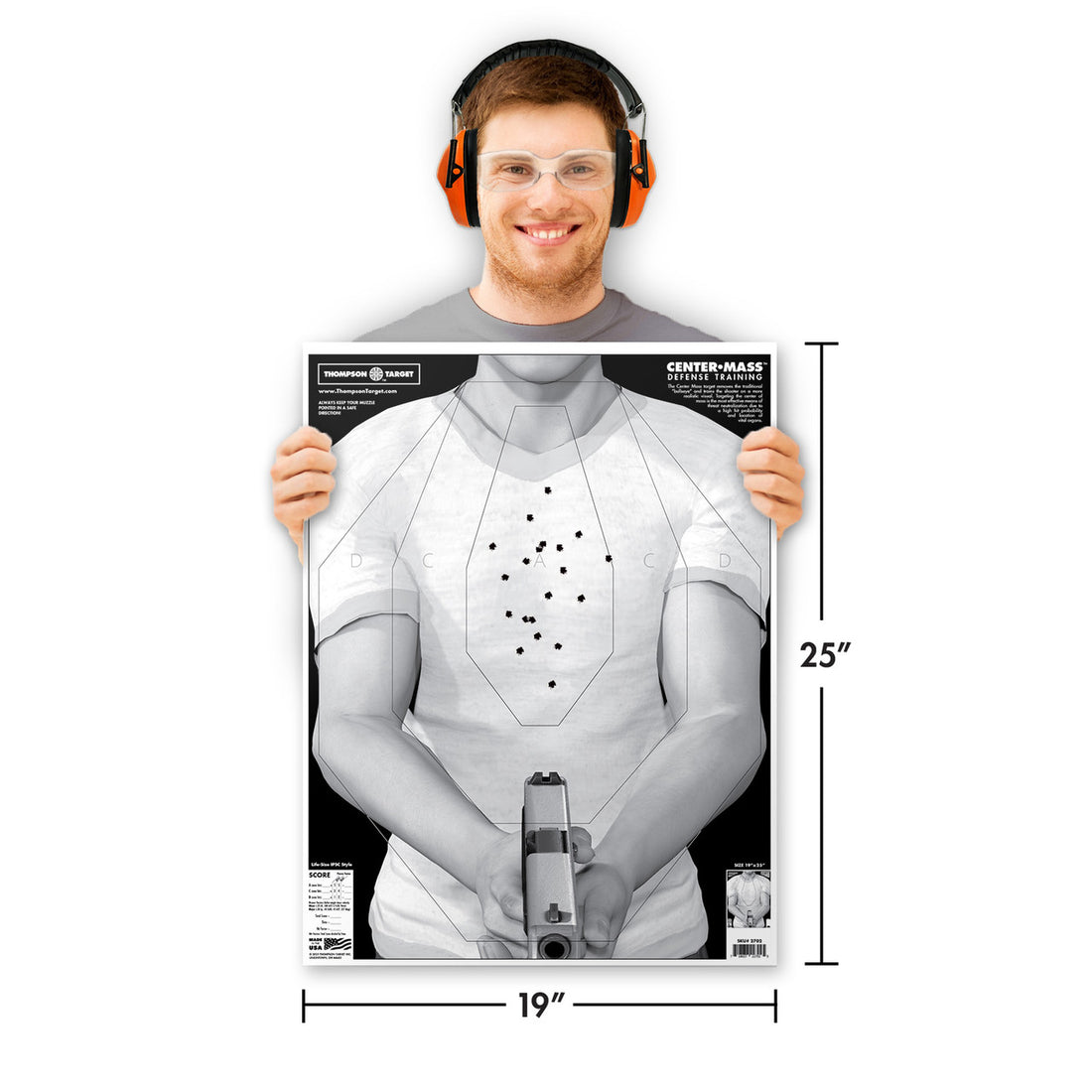 DIANA CENTER-MASS DEFENSE TRAINING 19X25 PAPER TARGETS (2702)