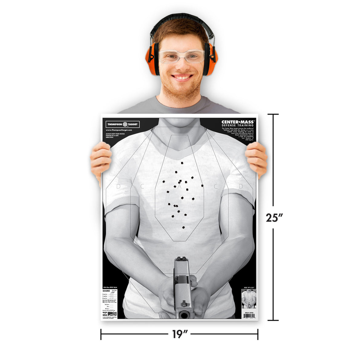 DIANA CENTER-MASS DEFENSE TRAINING 19X25 PAPER TARGETS (2702) - vista 2
