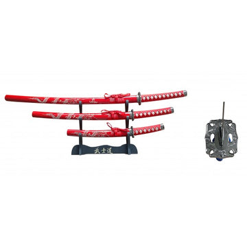 JAGUAR RED 3 PCS SAMURAI SWORD SET 40 PL OVERALL