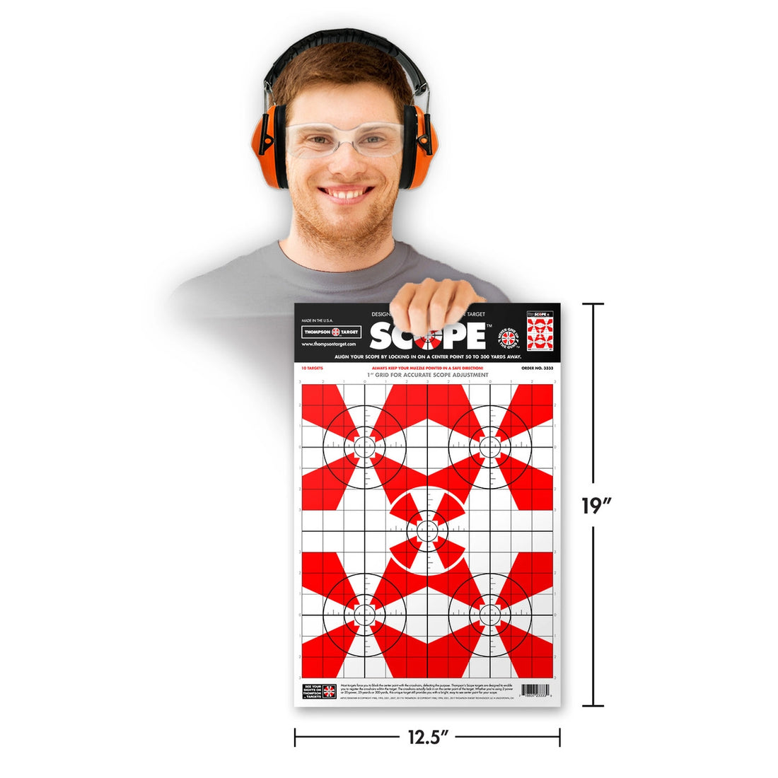 DIANA SCOPE ALIGNMENT/SIGHT-IN 12.5X19 PAPER SHOOTING TARGETS (3333)
