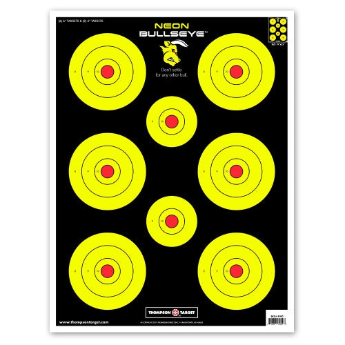 DIANA NEON BULLSEYE 19X25 PAPER TARGETS (4100)