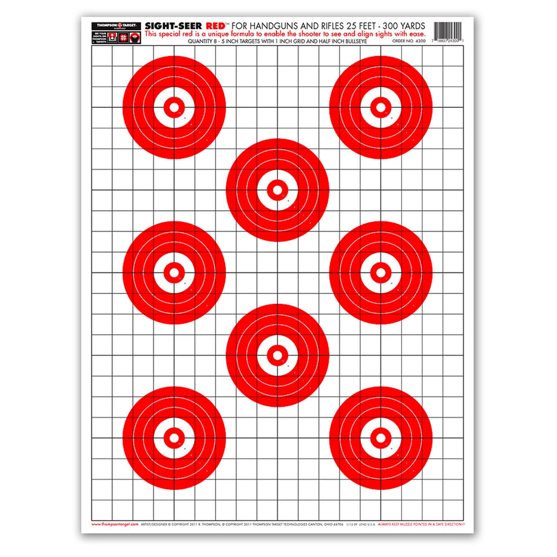 DIANA SIGHT SEER RED 19X25 PAPER TARGETS (4300)