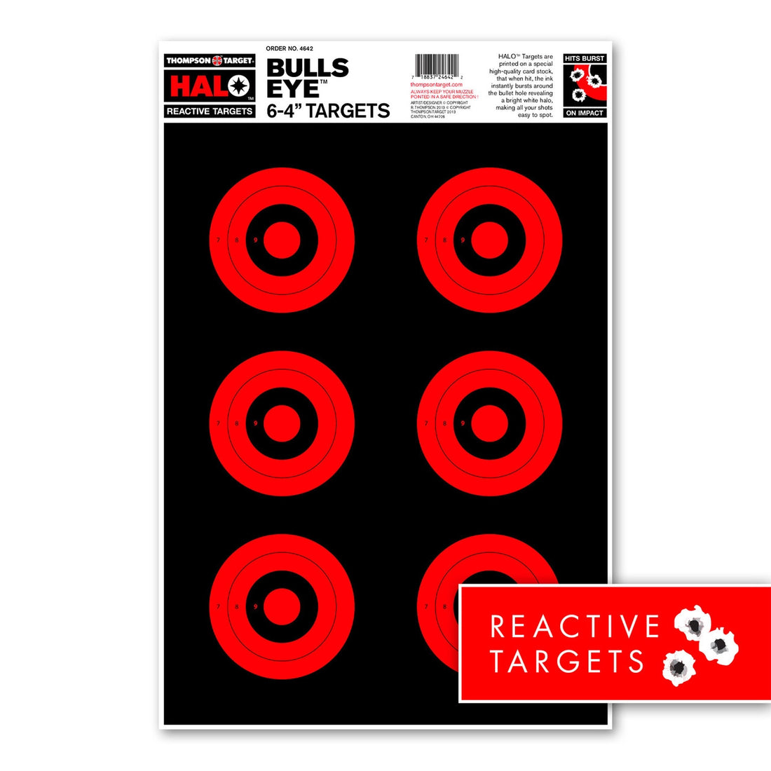 DIANA HALO BULLSEYE 6-3 – 12.5X19 REACTIVE TARGETS (4642)