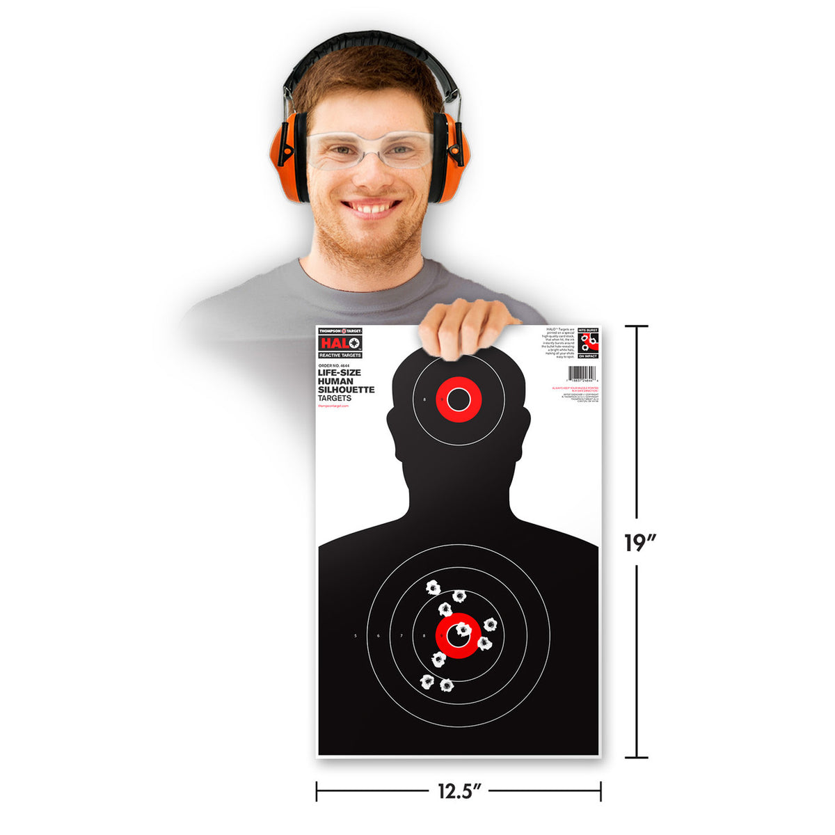DIANA HALO LIFE-SIZE SILHOUETTE 12.5X19 REACTIVE TARGETS (4644) - vista 2