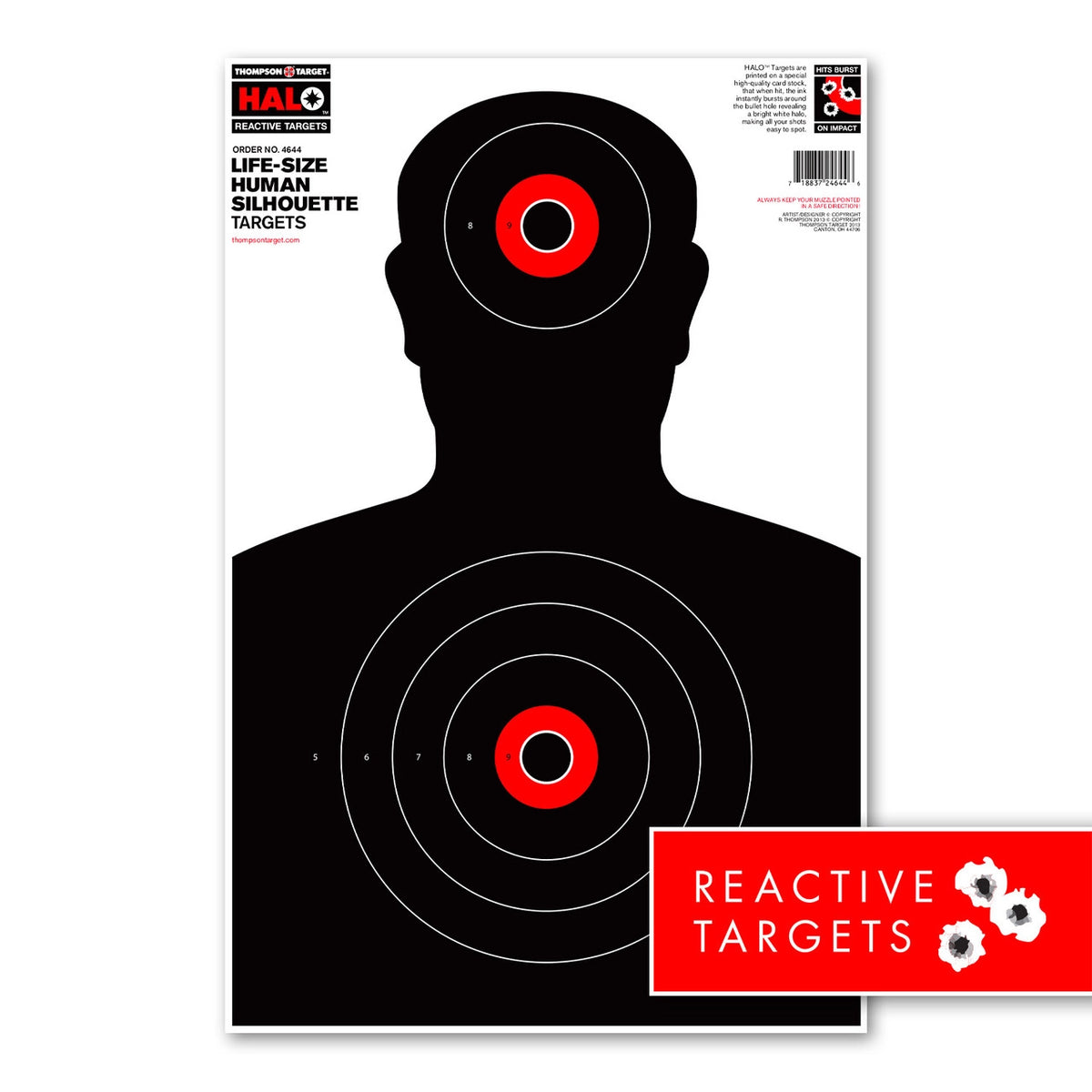 DIANA HALO LIFE-SIZE SILHOUETTE 12.5X19 REACTIVE TARGETS (4644)