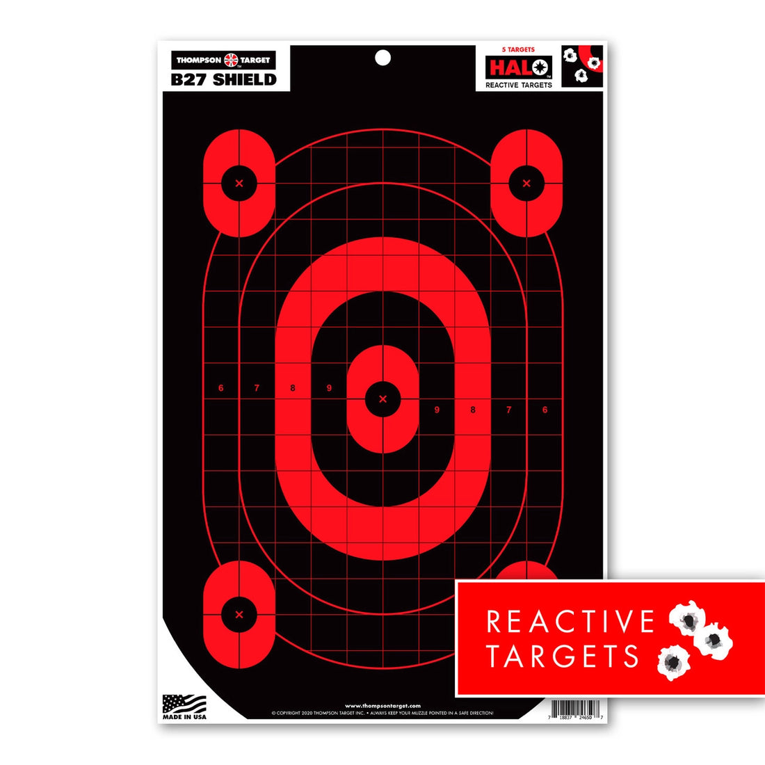DIANA HALO B27 SHIELD 12.5X19 REACTIVE TARGETS (4650)