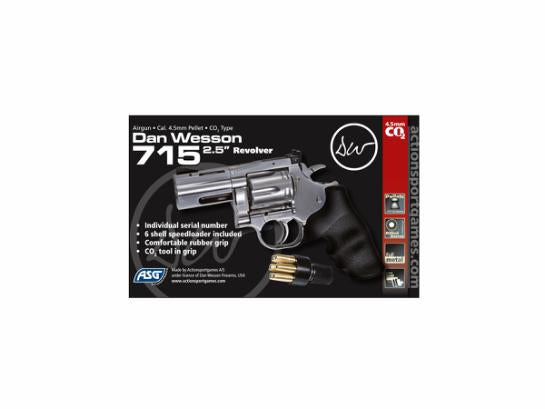 REVOLVER ASG CO2 DAN WESSON 715 2.5PL SILVER 4.5MM PELLETS