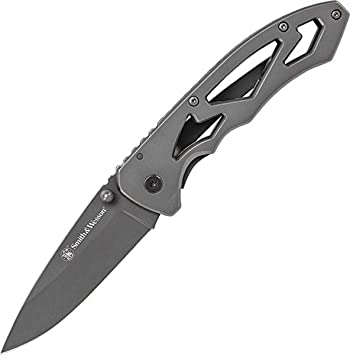 NAVAJA SMITH AND WESSON FRAME LOCK DROP POINT FOLDING KNIFE – BLACK