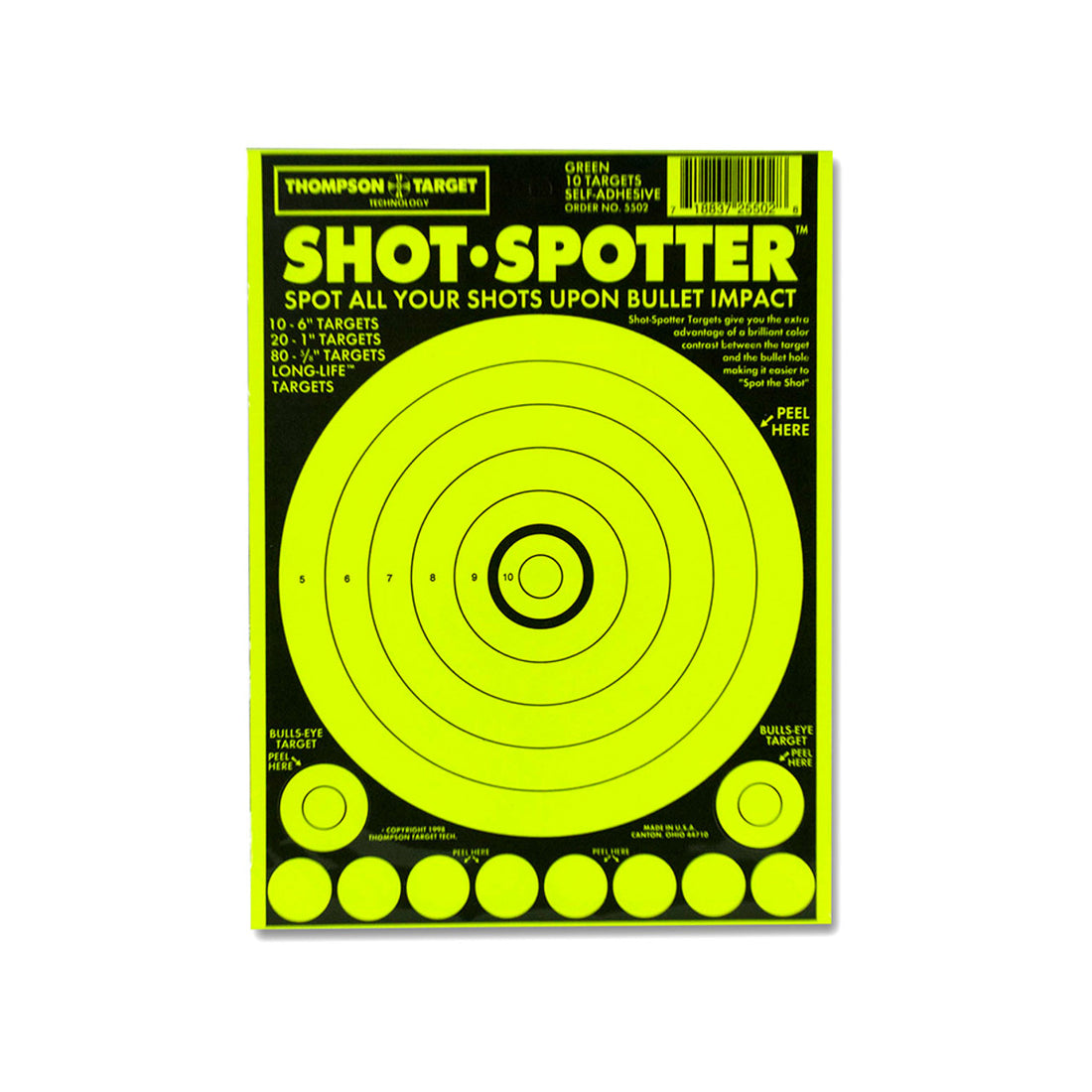 DIANA SHOT SPOTTER GREEN 6X9 ADHESIVE TARGETS (5502)