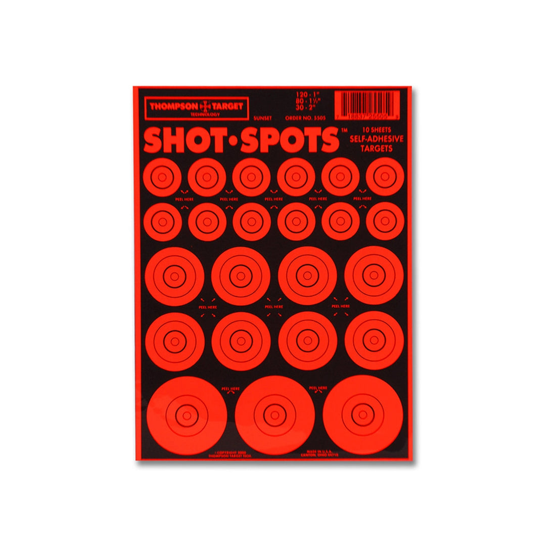 DIANA SHOT SPOTS ORANGE 6X9 ADHESIVE TARGETS (5505)