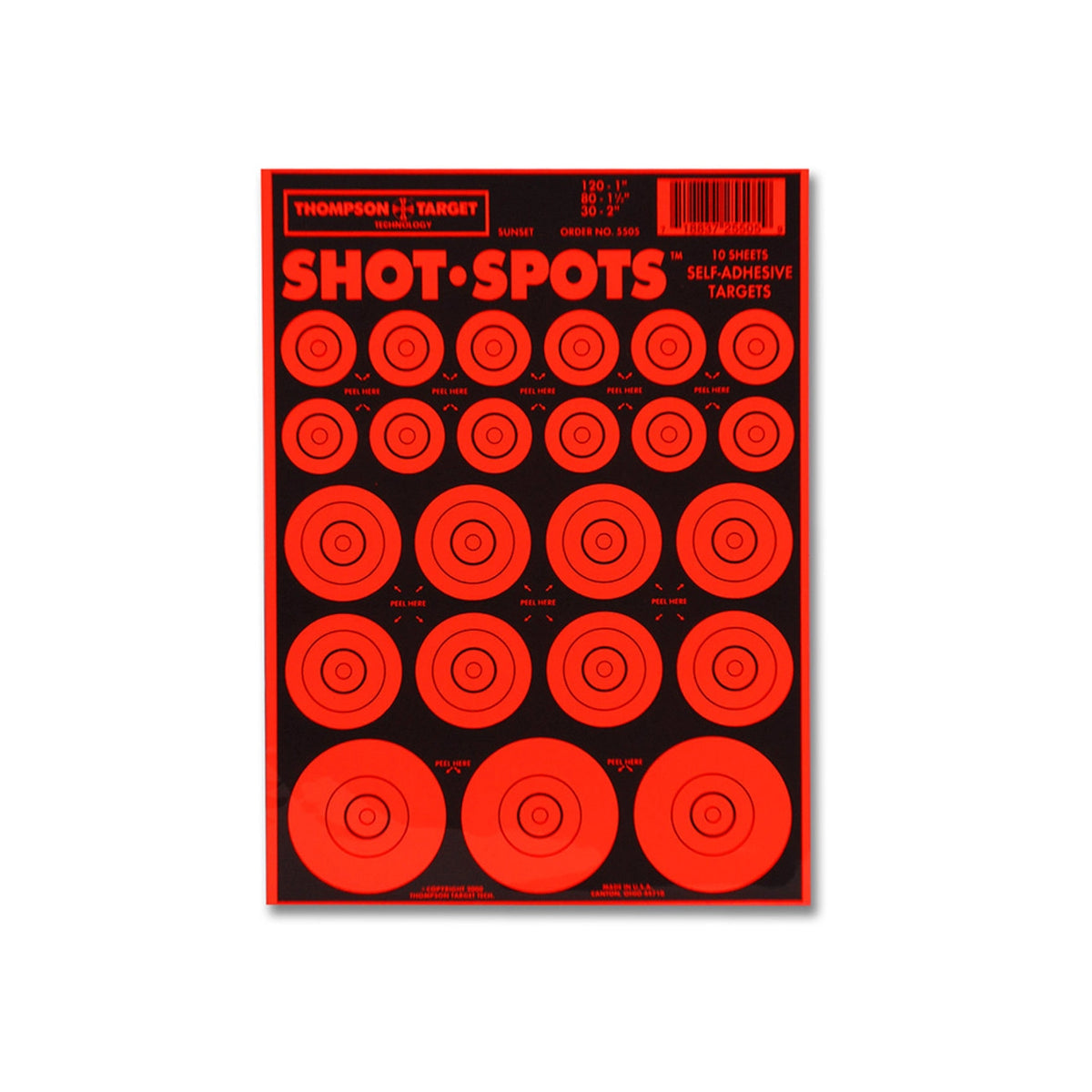 DIANA SHOT SPOTS ORANGE 6X9 ADHESIVE TARGETS (5505)