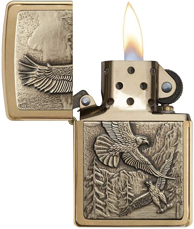 ZIPPO WHERE EAGLES DARE PEWTER EMBLEM - vista 4