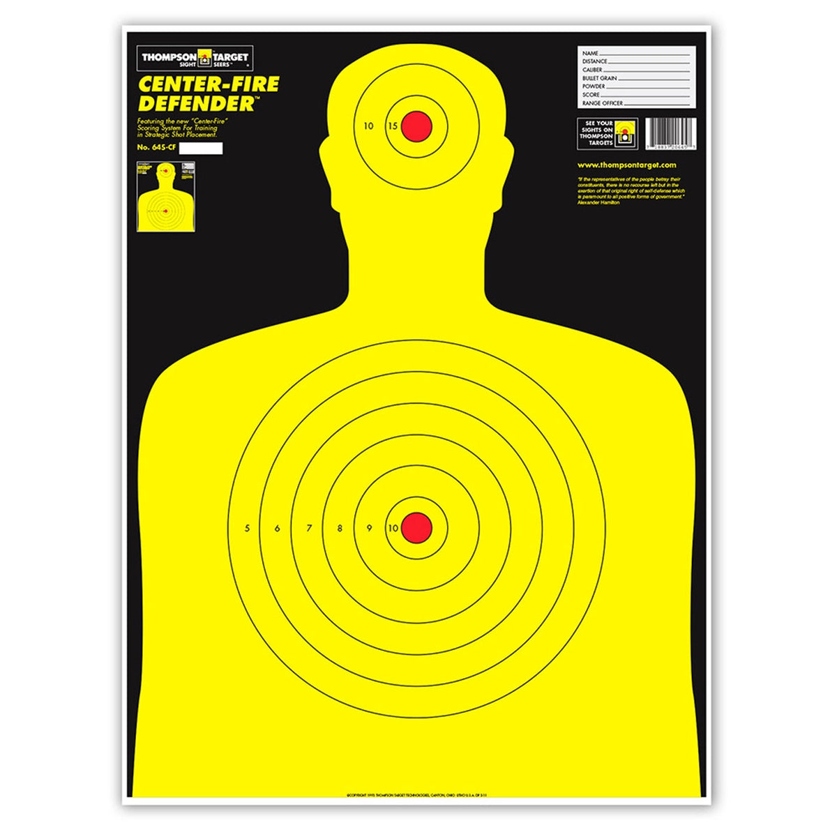 DIANA CENTER-FIRE LIFE SIZE SILHOUETTE 19X25 PAPER SHOOTING TARGETS (0645)