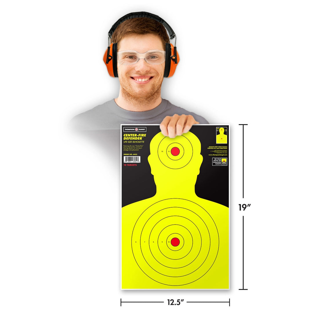 DIANA CENTER-FIRE LIFE SIZE 12.5X19 SILHOUETTE TARGETS (6452)