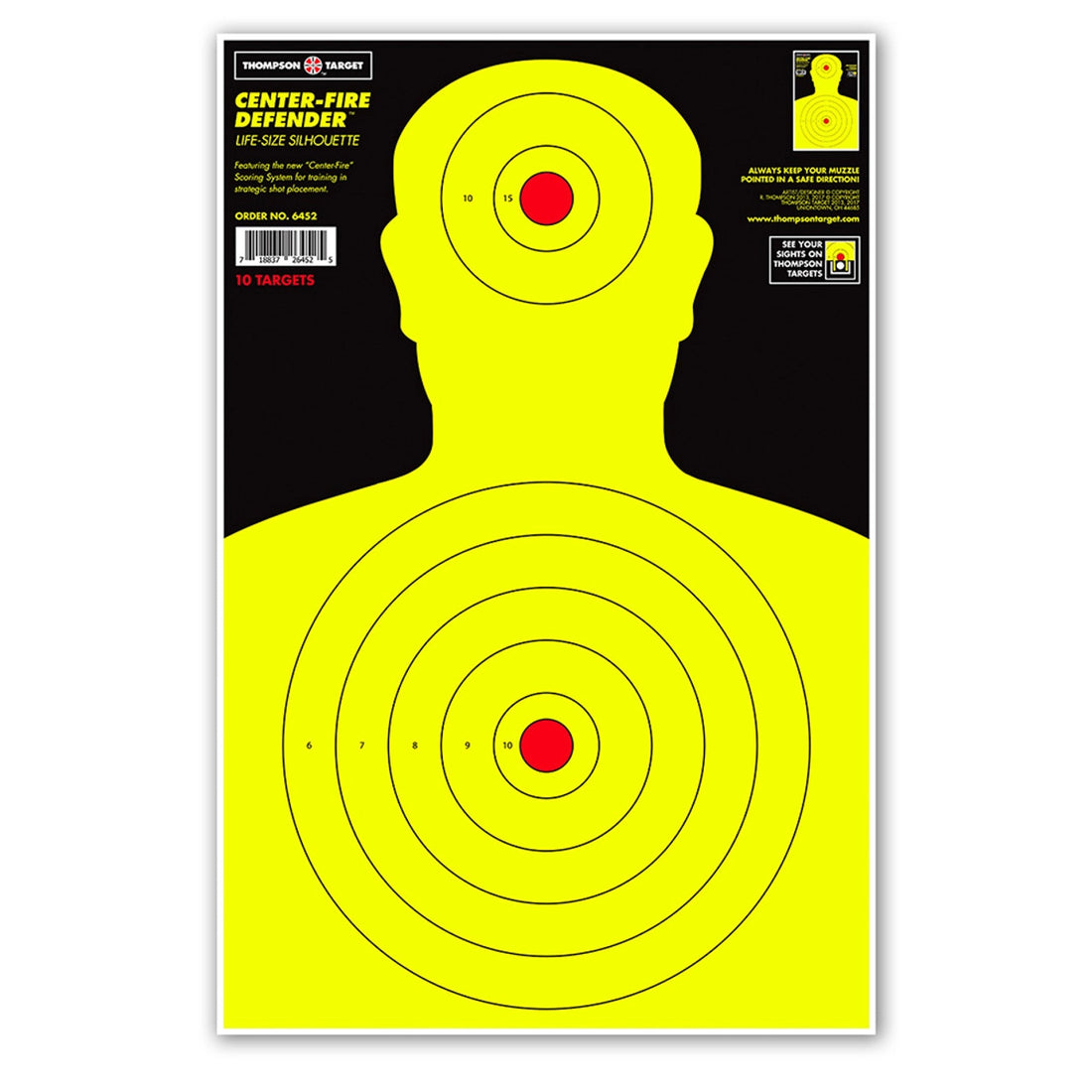 DIANA CENTER-FIRE LIFE SIZE 12.5X19 SILHOUETTE TARGETS (6452)