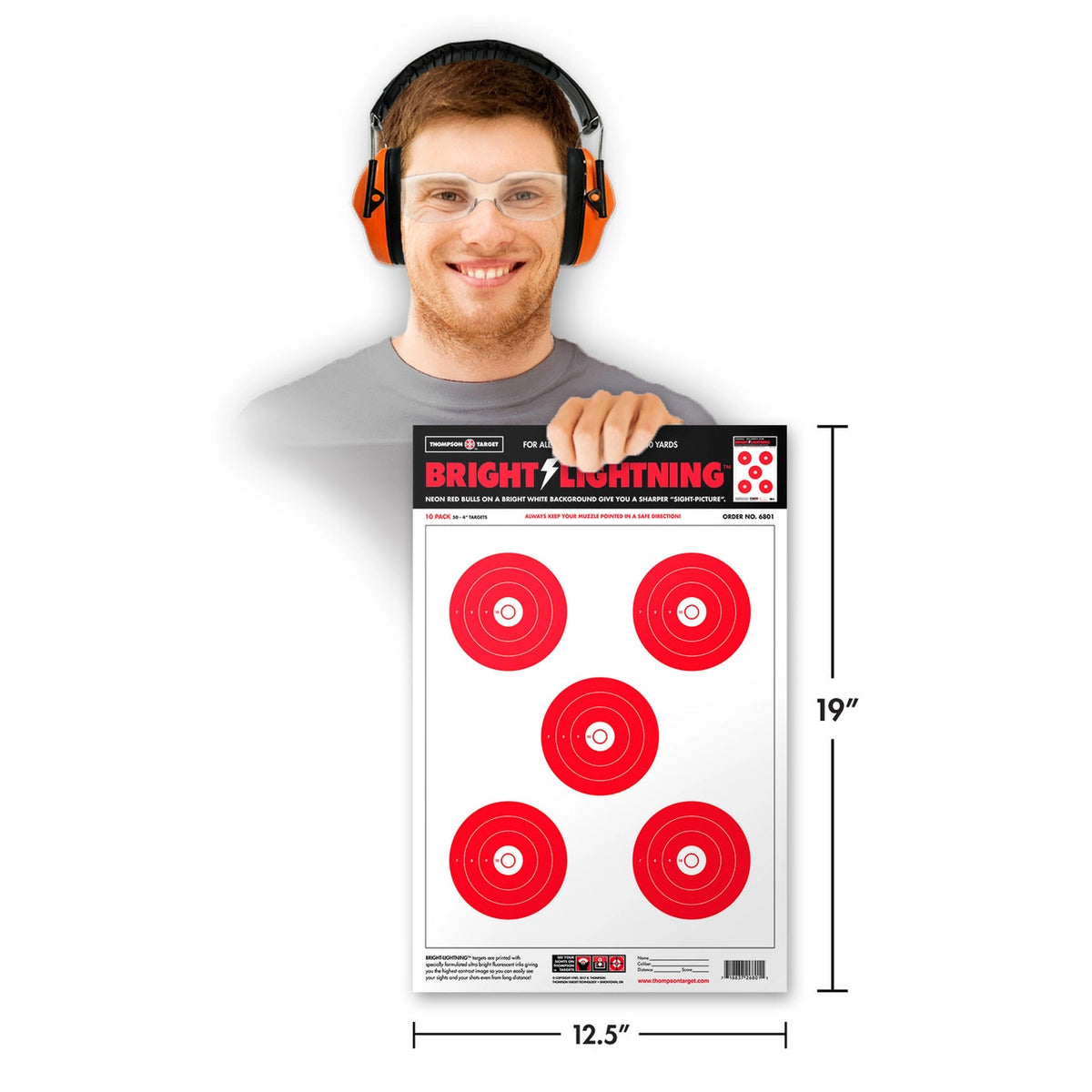 DIANA BRIGHT LIGHTNING 12.5X19 PAPER SHOOTING TARGETS (6801) - vista 2