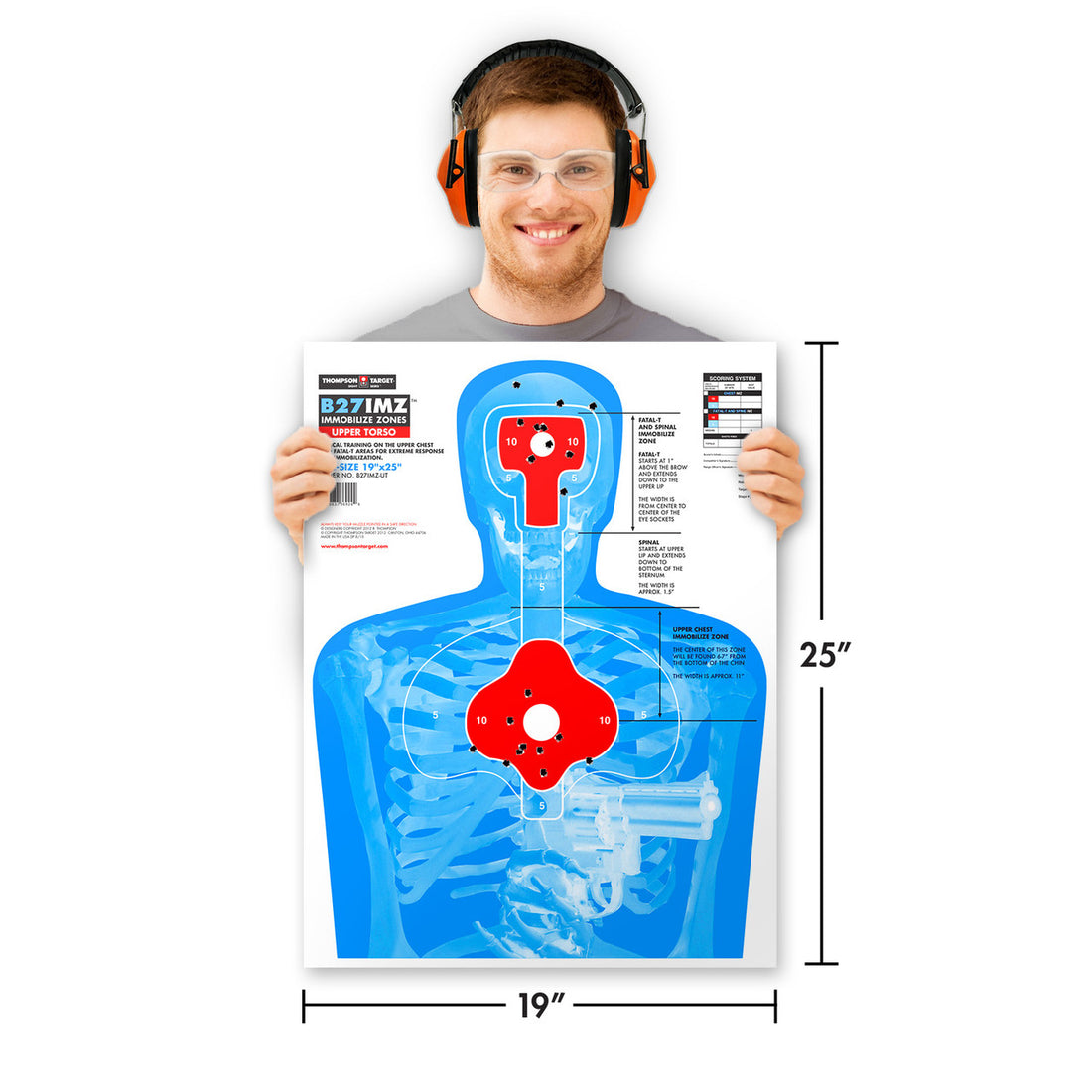 DIANA B27-IMZ UPPER TORSO 19X25 SILHOUETTE SHOOTING TARGETS (6924)