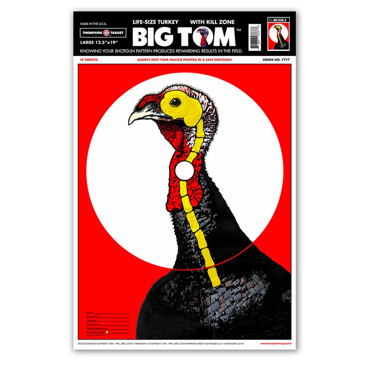 DIANA TURKEY 12.5X19 PAPER TARGETS (7777)