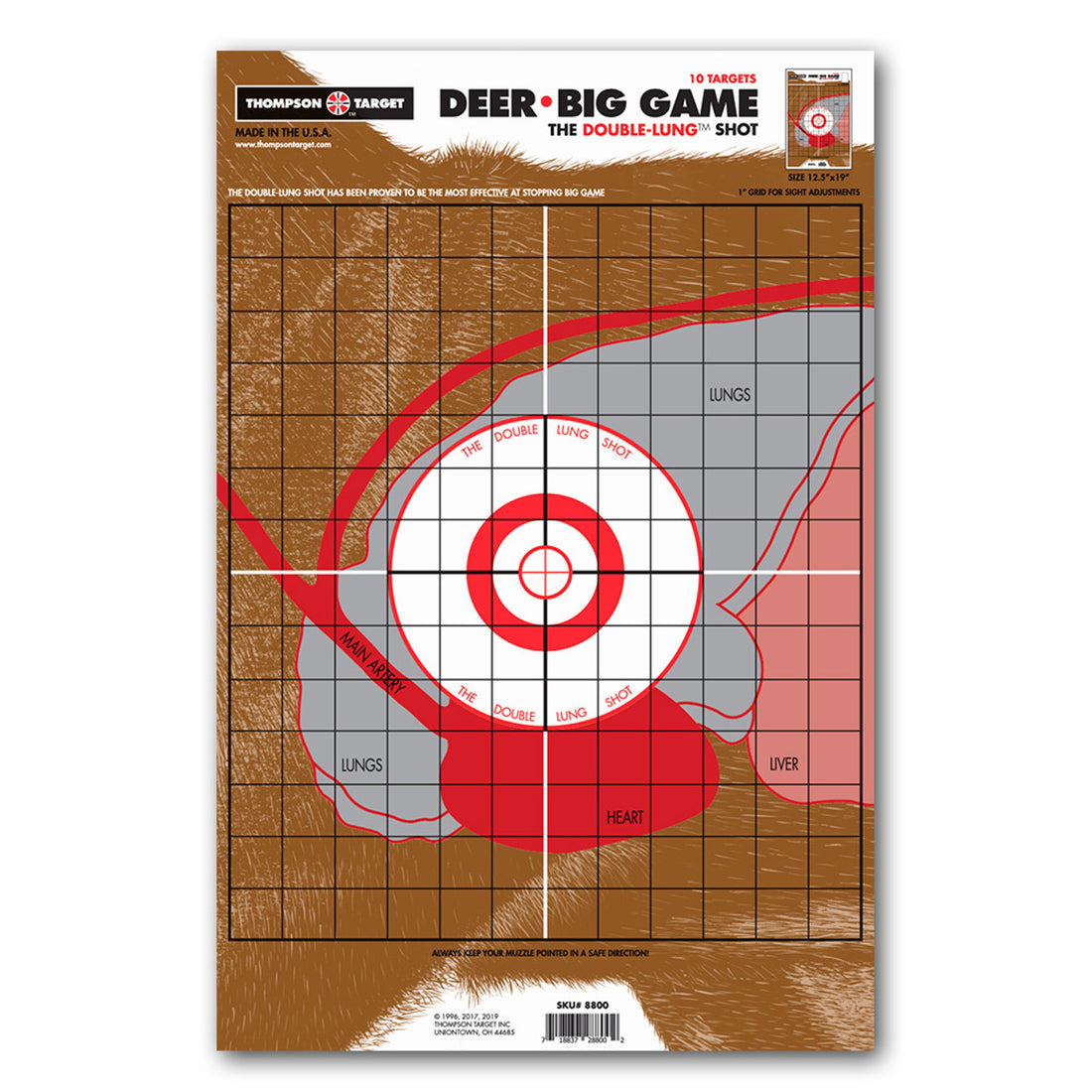 DIANA DEER KILL ZONE 12.5X19 PAPER TARGETS (8800)