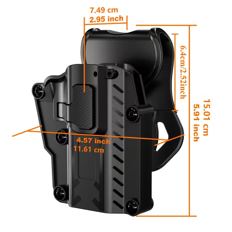 Funda táctica universal para diestros con función de liberación rápida, apta para G17, 1911, 92FS, M9, CZ 75, etc