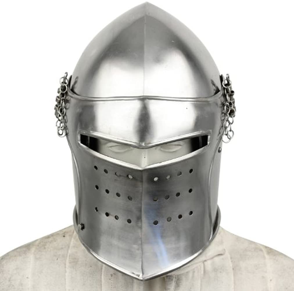 MEDIEVAL RENAISSANCE DETACHABLE VISOR BARBUTE